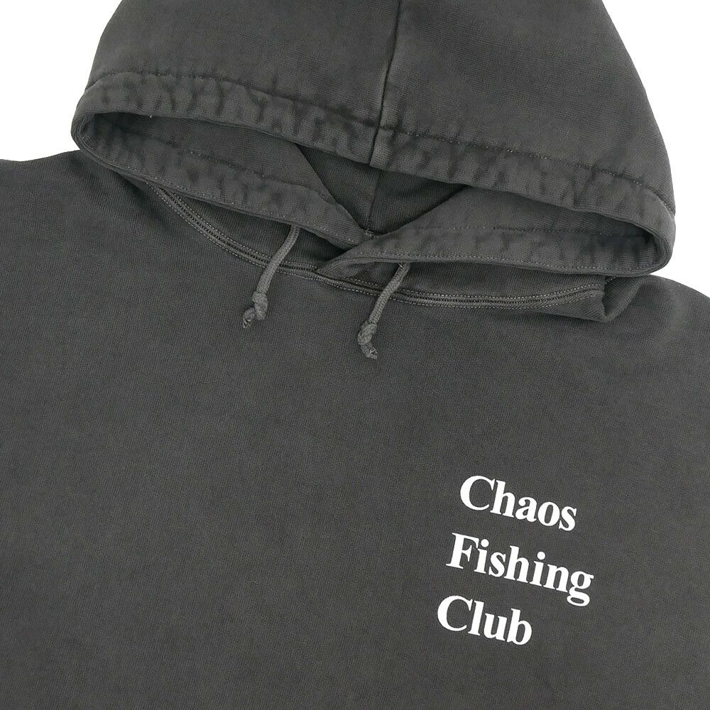 CHAOS FISHING CLUB HOOD カオスフィッシングクラブ パーカー LOGO PIGMENT INK BLACK スケートボード スケボー 2