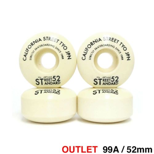 （アウトレット価格 4,400円 → 2,990円）CALIFORNIA STREET WHEEL カリフォルニアストリート ウィール STREET STANDARD 52mm 黄ばみ スケートボード スケボー　1
