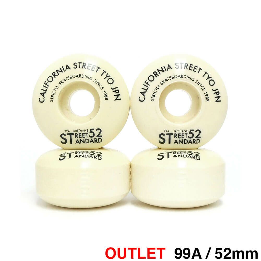 （アウトレット価格 4,400円 → 2,990円）CALIFORNIA STREET WHEEL カリフォルニアストリート ウィール STREET STANDARD 52mm 黄ばみ スケートボード スケボー　1
