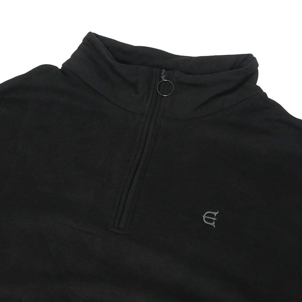 EVISEN CREW SWEAT エビセン トレーナー MIND LAND HALF ZIP BLACK スケートボード スケボー 1