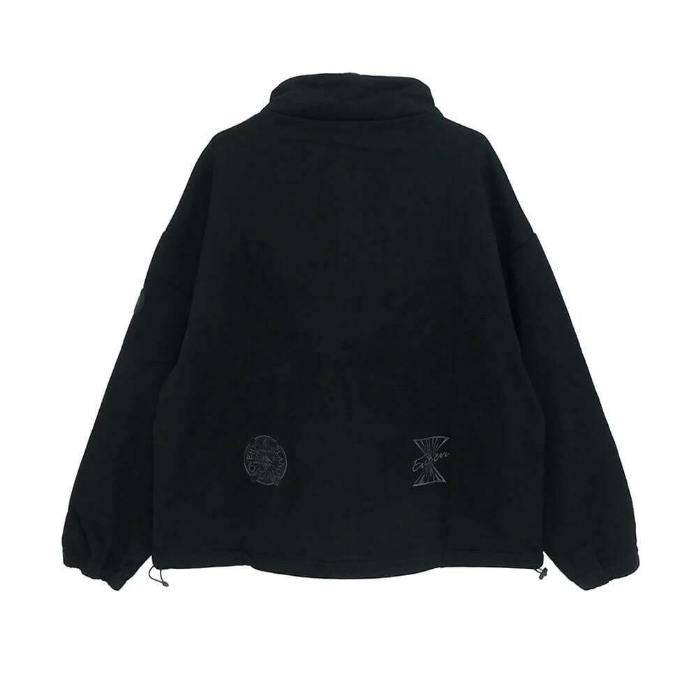 EVISEN CREW SWEAT エビセン トレーナー MIND LAND HALF ZIP BLACK スケートボード スケボー 10