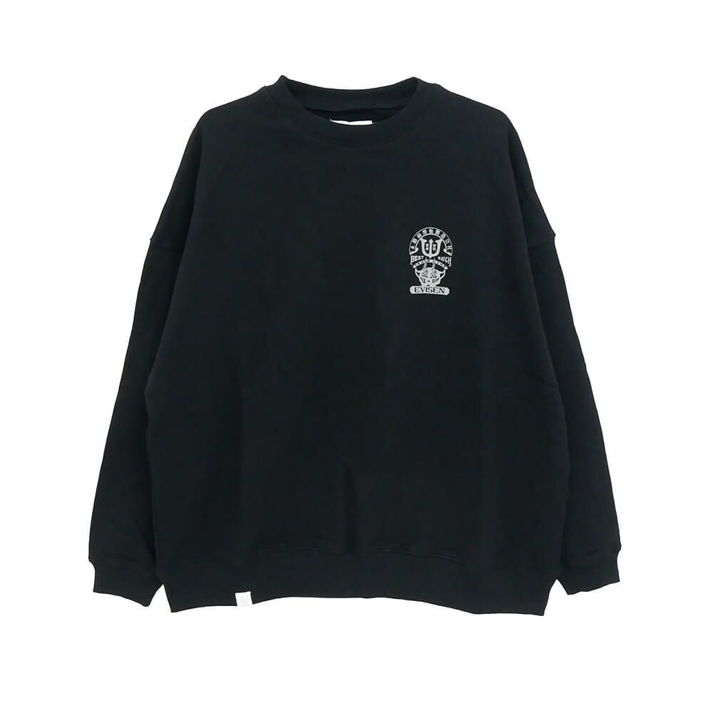 EVISEN CREW SWEAT エビセン トレーナー TIGER MATCH EMBLEM BLACK スケートボード スケボー 1