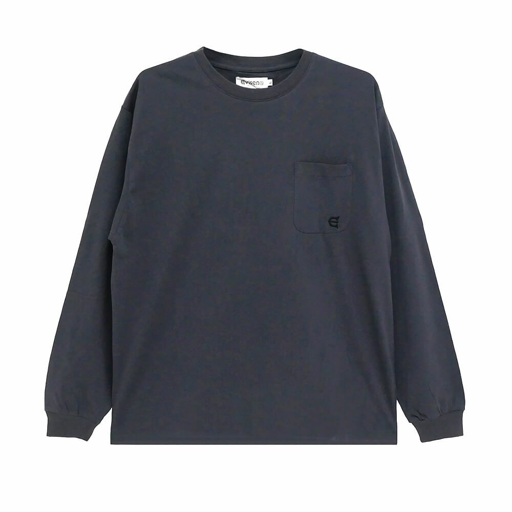 EVISEN LONG SLEEVE エビセン ロングスリーブTシャツ BEST MATCH POCKET CHARCOAL スケートボード スケボー 1