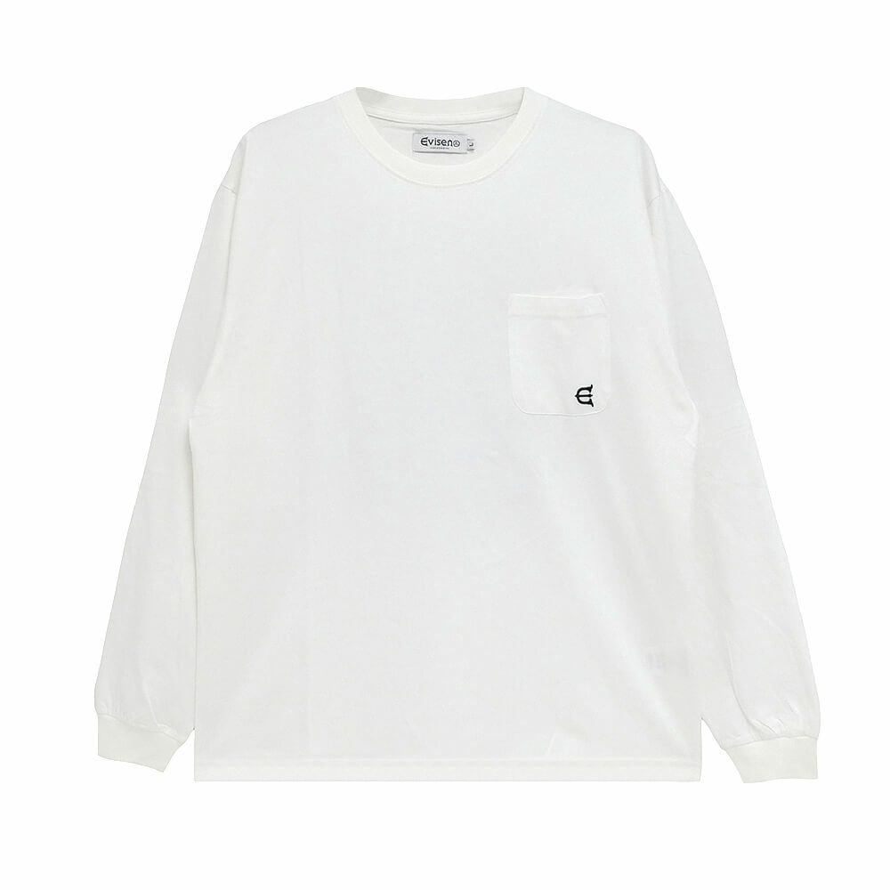 EVISEN LONG SLEEVE エビセン ロングスリーブTシャツ BEST MATCH POCKET WHITE スケートボード スケボー 1