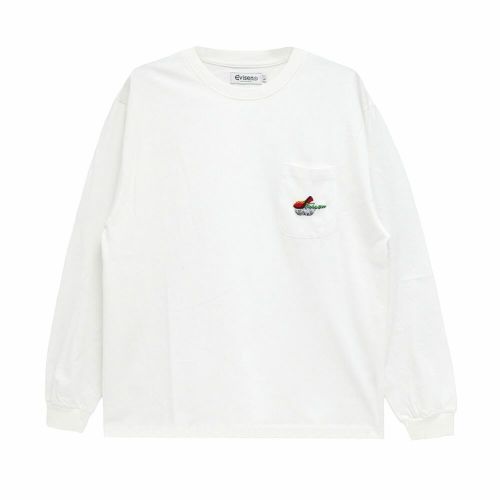 EVISEN LONG SLEEVE エビセン ロングスリーブTシャツ NEW SUSHI POCKET WHITE スケートボード スケボー 