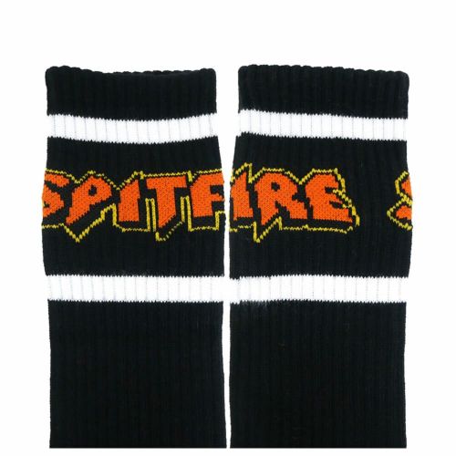 SPITFIRE SOCKS スピットファイヤー ソックス 靴下 HELLFIRE SCRIPT BLACK/WHITE/ORANGE スケートボード スケボー 3