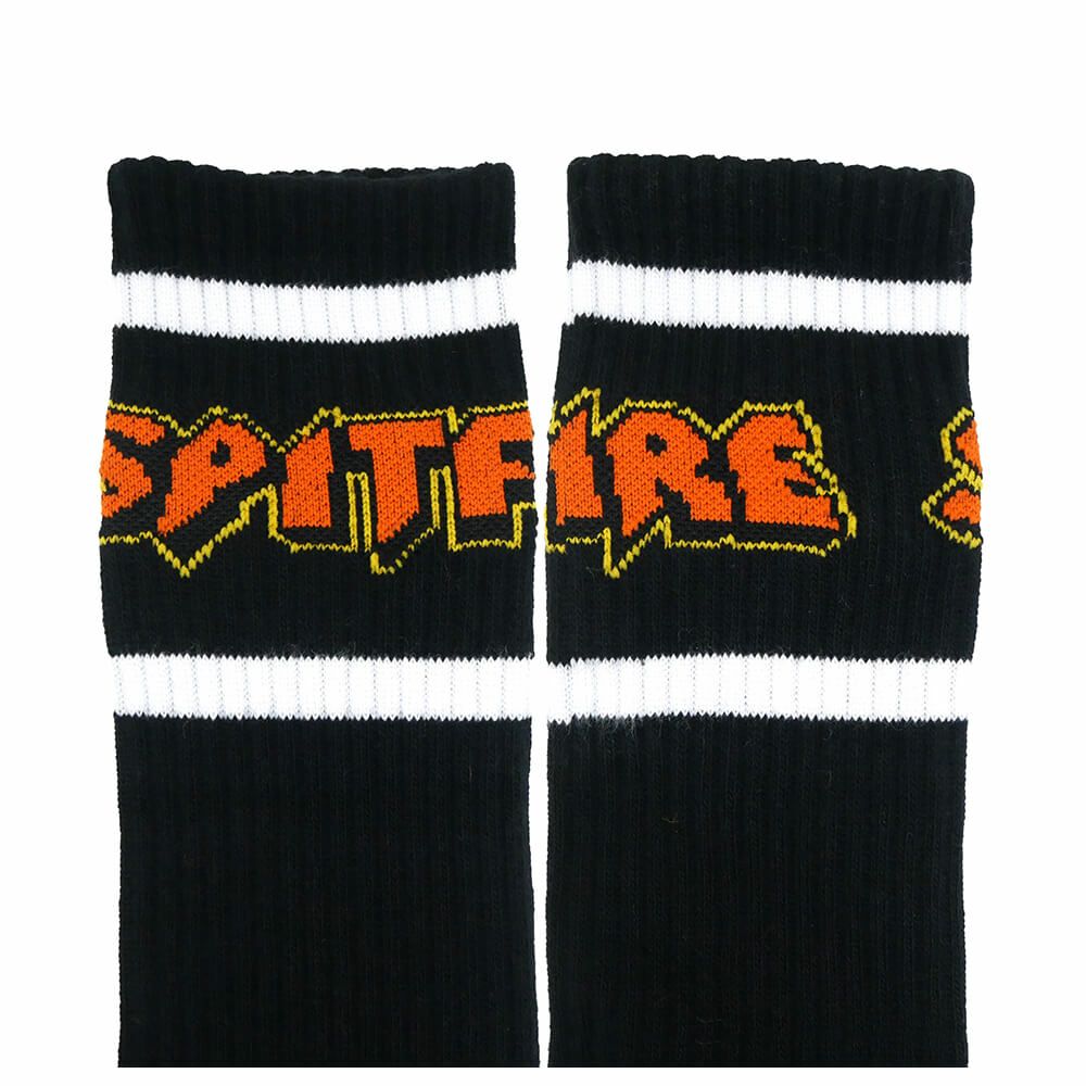 SPITFIRE SOCKS スピットファイヤー ソックス 靴下 HELLFIRE SCRIPT BLACK/WHITE/ORANGE スケートボード スケボー 3