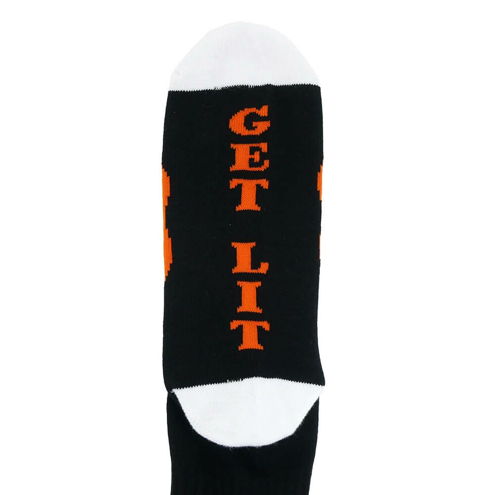 SPITFIRE SOCKS スピットファイヤー ソックス 靴下 HELLFIRE SCRIPT BLACK/WHITE/ORANGE スケートボード スケボー 5