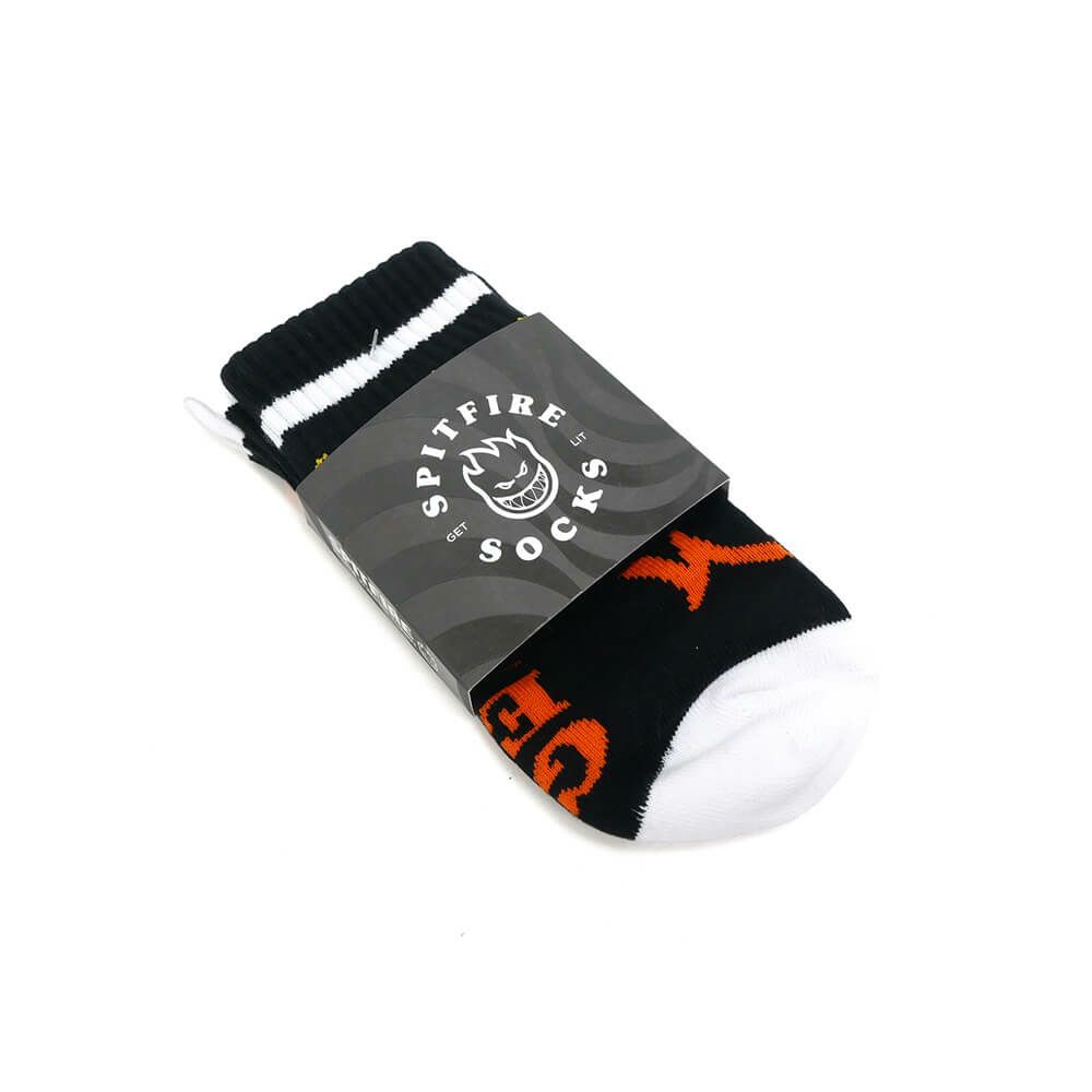 SPITFIRE SOCKS スピットファイヤー ソックス 靴下 HELLFIRE SCRIPT BLACK/WHITE/ORANGE スケートボード スケボー 6