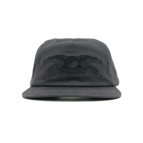ANTIHERO CAP アンチヒーロー キャップ BASIC EAGLE SNAPBACK BLACK/BLACK スケートボード スケボー 1