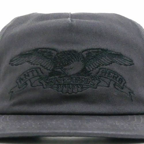 ANTIHERO CAP アンチヒーロー キャップ BASIC EAGLE SNAPBACK BLACK/BLACK スケートボード スケボー 4