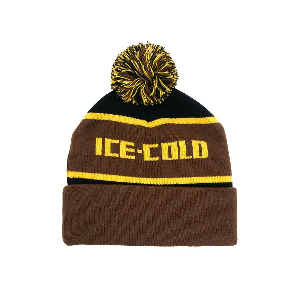 ANTIHERO KNITCAP アンチヒーロー ニットキャップ ICE COLD POM BEANIE BLACK/BROWN/GOLD スケートボード スケボー 1
