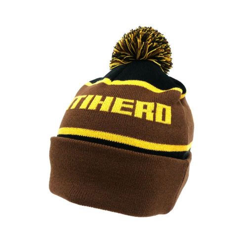 ANTIHERO KNITCAP アンチヒーロー ニットキャップ ICE COLD POM BEANIE BLACK/BROWN/GOLD スケートボード スケボー 2