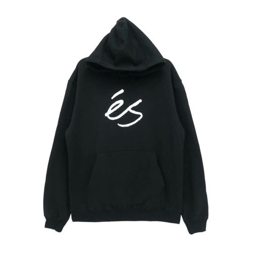 ES HOOD エス パーカー SCRIPT BLACK/WHITE スケートボード スケボー 