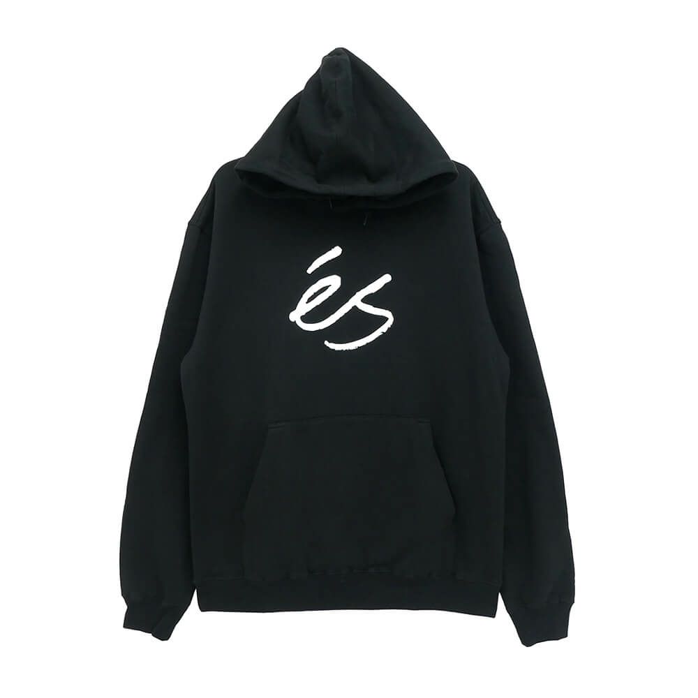ES HOOD エス パーカー SCRIPT BLACK/WHITE スケートボード スケボー 