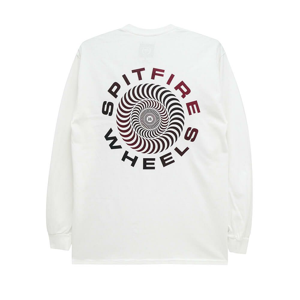 SPITFIRE LONG SLEEVE スピットファイヤー ロングスリーブTシャツ CLASSIC '87 SWIRL FADE FILL WHITE スケートボード スケボー 