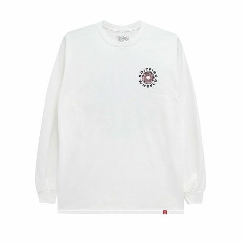 SPITFIRE LONG SLEEVE スピットファイヤー ロングスリーブTシャツ CLASSIC '87 SWIRL FADE FILL WHITE スケートボード スケボー 1