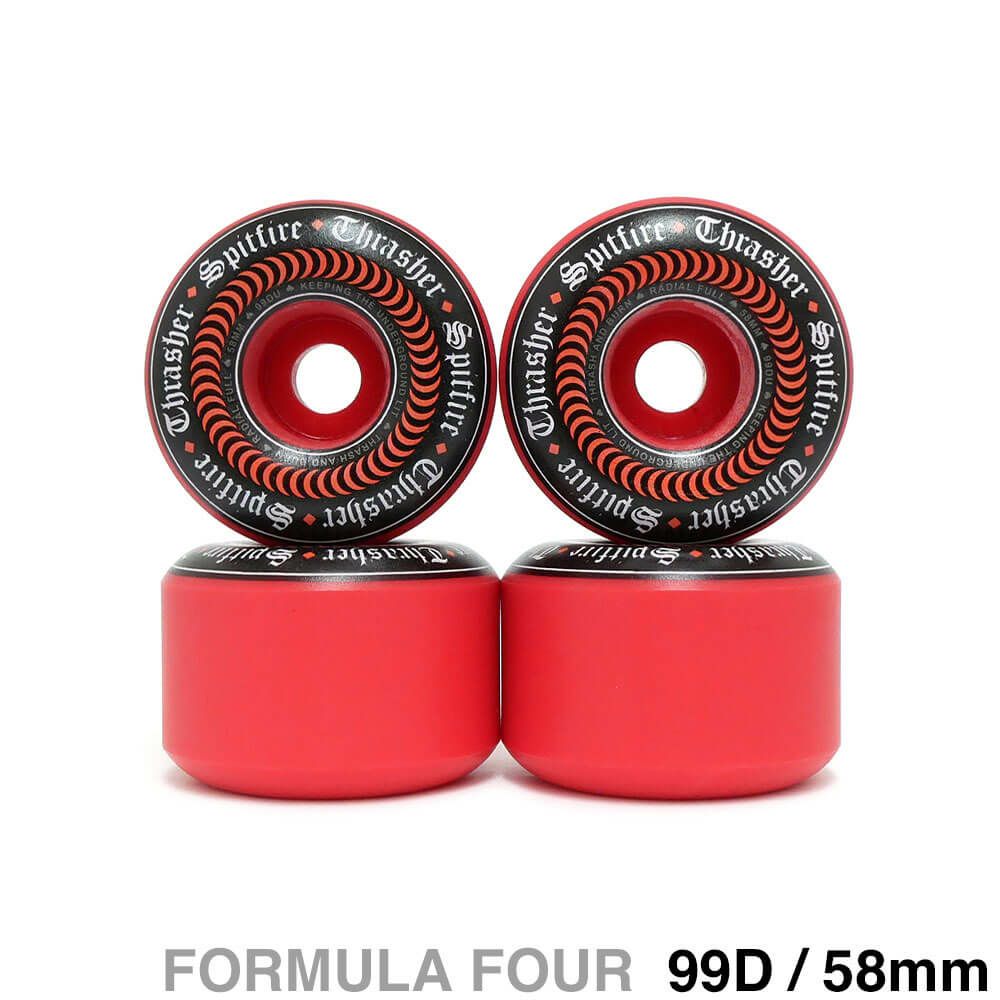 SPITFIRE WHEEL スピットファイヤー ウィール FORMULA FOUR (F4) RADIAL FULL 99D THRASHER X SPITFIRE OATH 赤 58mm スケートボード スケボー 1