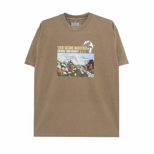  THEORIES T-SHIRT セオリーズ Tシャツ MAJESTIES GARMENT DYED WASHED BROWN スケートボード スケボー 