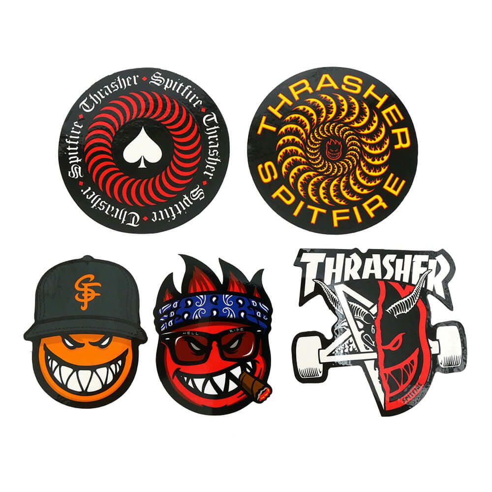 SPITFIRE STICKER PACK スピットファイヤー ステッカーパック THRASHER X SPITFIRE STICKER PACK スケートボード スケボー　2