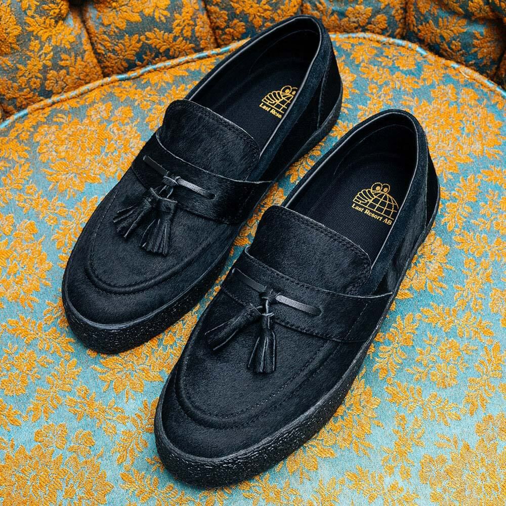 LAST RESORT AB SHOES ラストリゾートエービー シューズ スニーカー VM005 LOAFER PONY HAIR BLACK/BLACK スケートボード スケボー 10