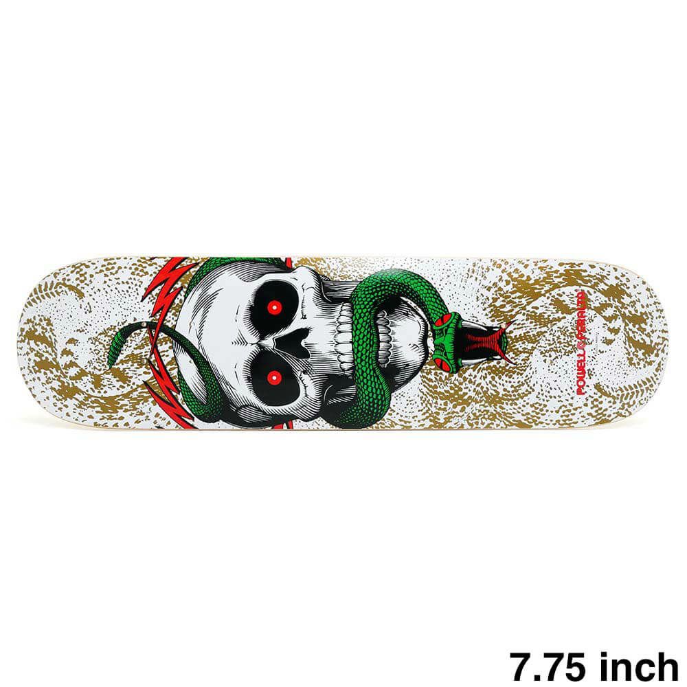 POWELL PERALTA DECK パウエルペラルタ デッキ TEAM SKULL & SNAKE WHITE/METALIC GOLD 7.75 スケートボード スケボー 1