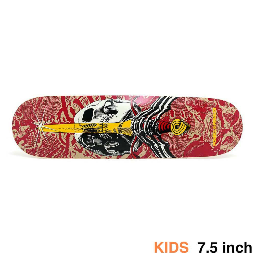 POWELL PERALTA DECK パウエルペラルタ デッキ（子供用） TEAM SKULL & SWORD KHAKI/BURGUNDY 7.5 スケートボード スケボー 1