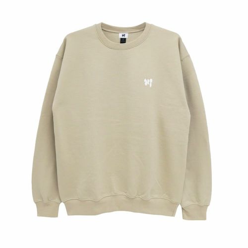 KAWA CREW SWEAT 川 トレーナー KAWA LOGO 1POINT SAND/WHITE 刺繍ロゴ スケートボード スケボー 