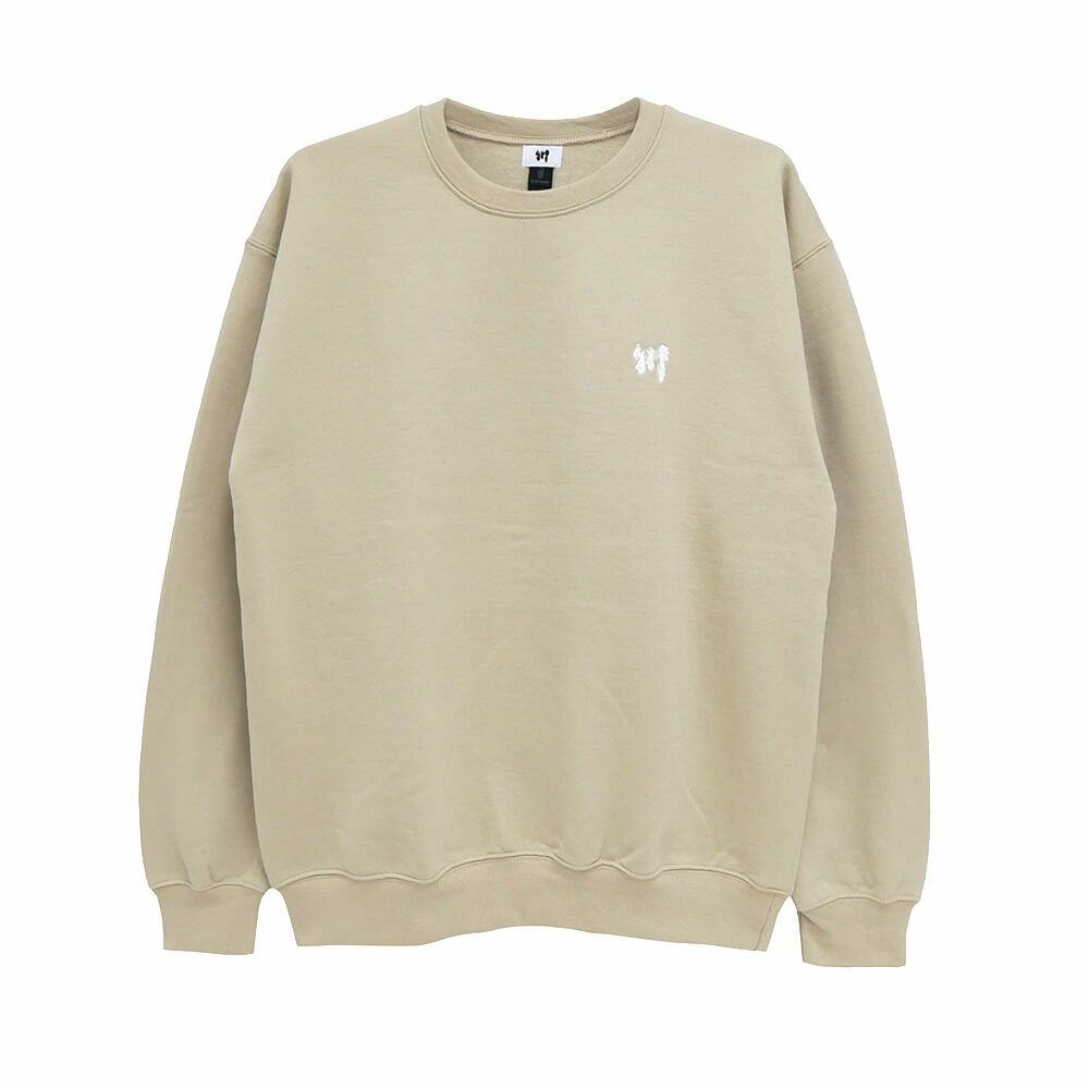 KAWA CREW SWEAT 川 トレーナー KAWA LOGO 1POINT SAND/WHITE 刺繍ロゴ スケートボード スケボー 