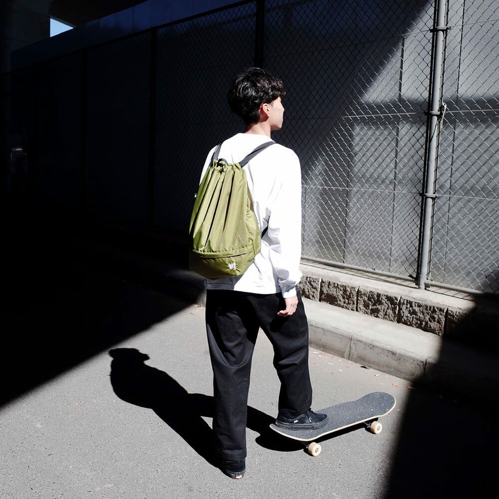 KAWA BACKPACK 川 バックパック リュック RIPSTOP KNAPSACK GREEN スケートボード スケボー 7