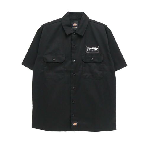 DICKIES SKATEBOARDING SHORT SLEEVE SHIRTS ディッキーズ スケートボーディング 半袖シャツ DICKIES x THRASHER CANVAS WORK BLACK スケートボード スケボー 1