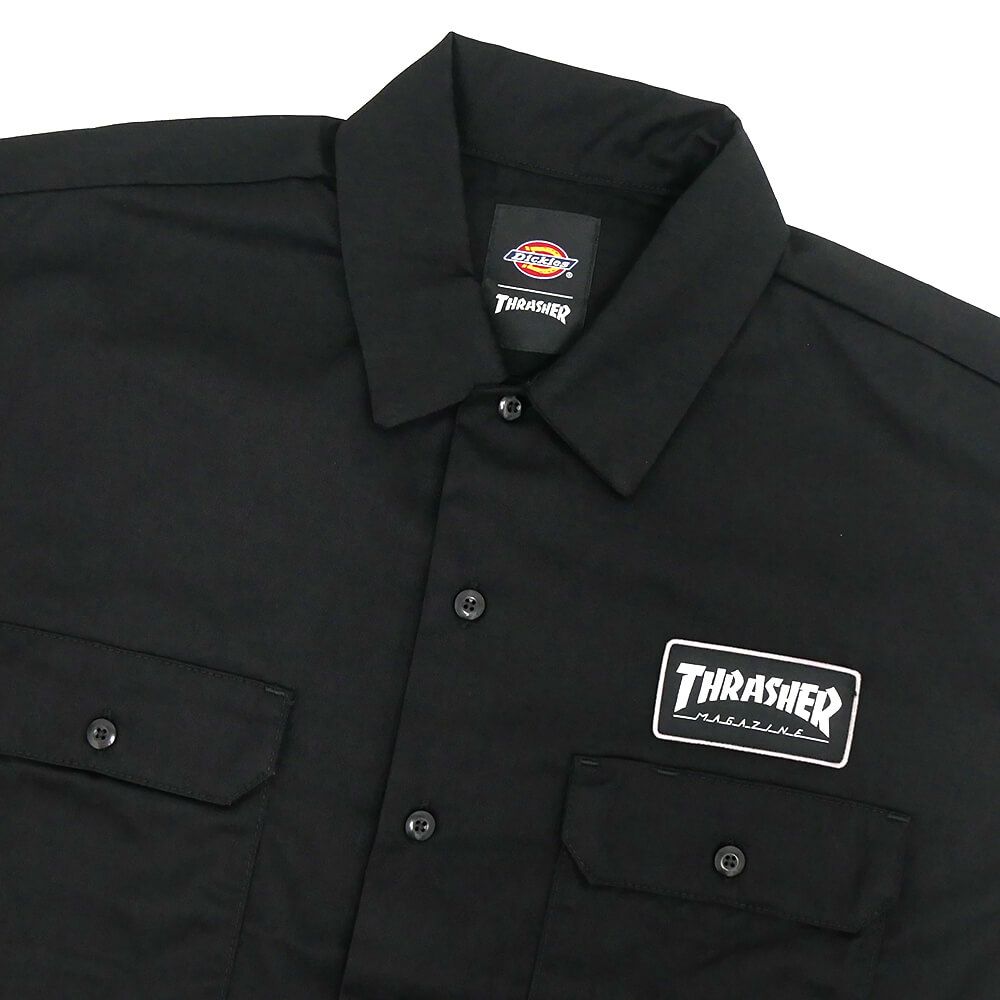 DICKIES SKATEBOARDING SHORT SLEEVE SHIRTS ディッキーズ スケートボーディング 半袖シャツ DICKIES x THRASHER CANVAS WORK BLACK スケートボード スケボー 2