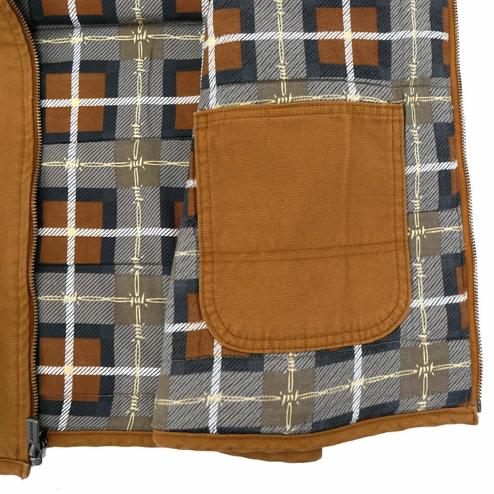 DICKIES SKATEBOARDING JACKET ディッキーズ スケートボーディング ジャケット DICKIES x THRASHER REVERSIBLE VEST BROWN スケートボード スケボー 4