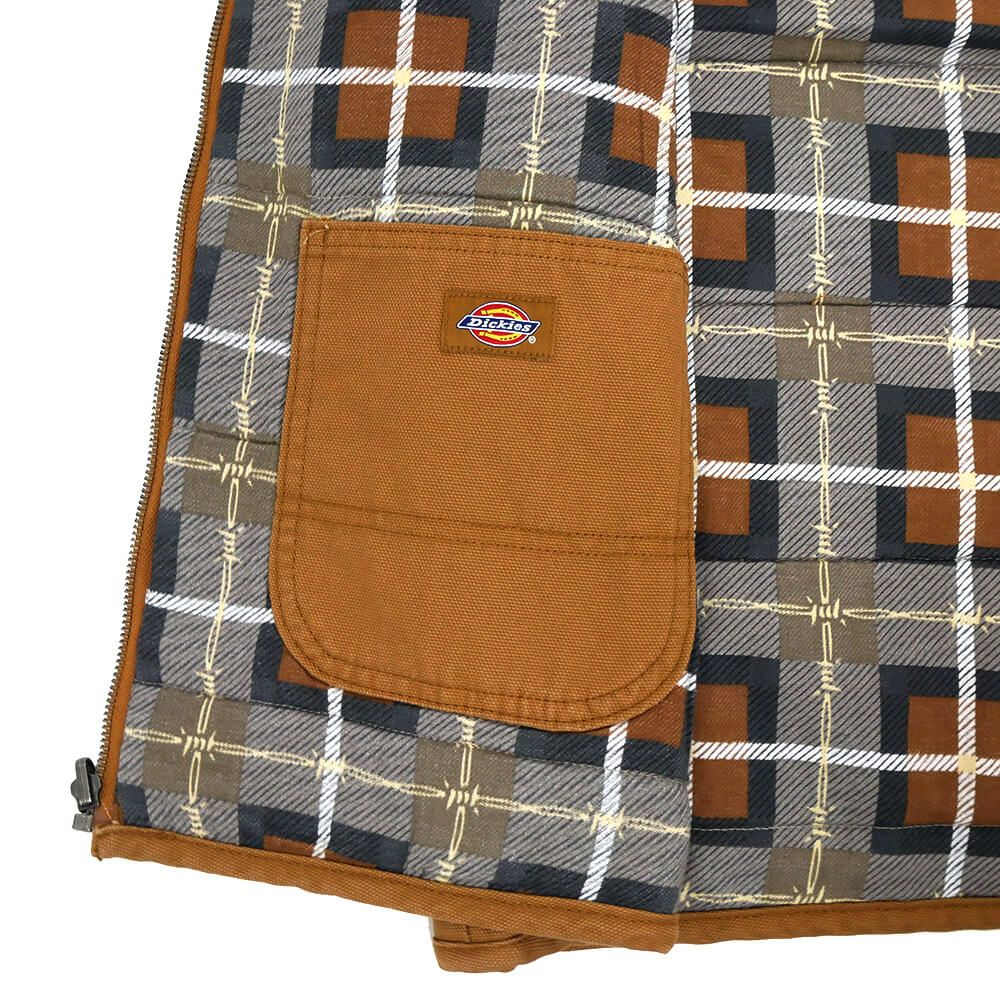 DICKIES SKATEBOARDING JACKET ディッキーズ スケートボーディング ジャケット DICKIES x THRASHER REVERSIBLE VEST BROWN スケートボード スケボー 5
