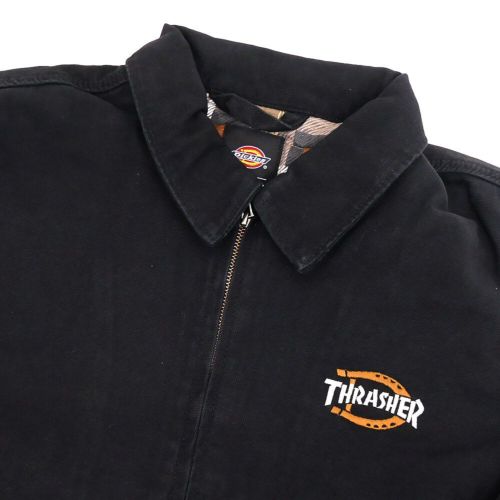 DICKIES SKATEBOARDING JACKET ディッキーズ スケートボーディング ジャケット DICKIES x THRASHER COTTON JACKET BLACK スケートボード スケボー 1