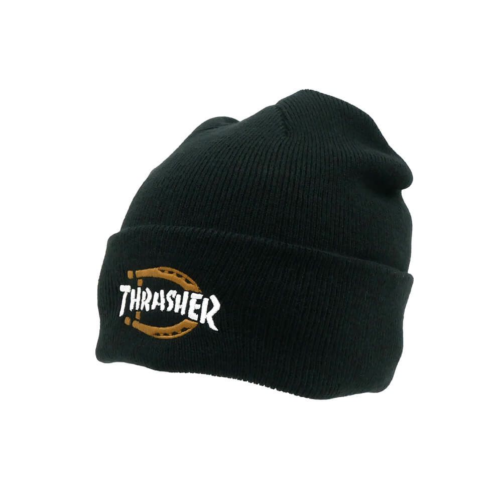 DICKIES SKATEBOARDING KNITCAP ディッキーズ スケートボーディング ニットキャップ DICKIES x THRASHER BEANIE BLACK スケートボード スケボー 1