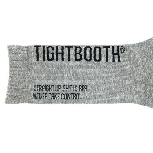 TIGHTBOOTH（TBPR）SOCKS タイトブース ソックス 靴下 LABEL LOGO GREY スケートボード スケボー 4