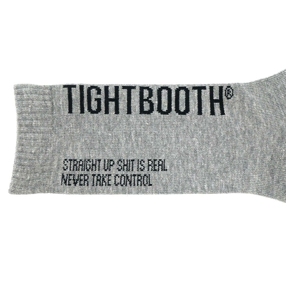 TIGHTBOOTH（TBPR）SOCKS タイトブース ソックス 靴下 LABEL LOGO GREY スケートボード スケボー 4