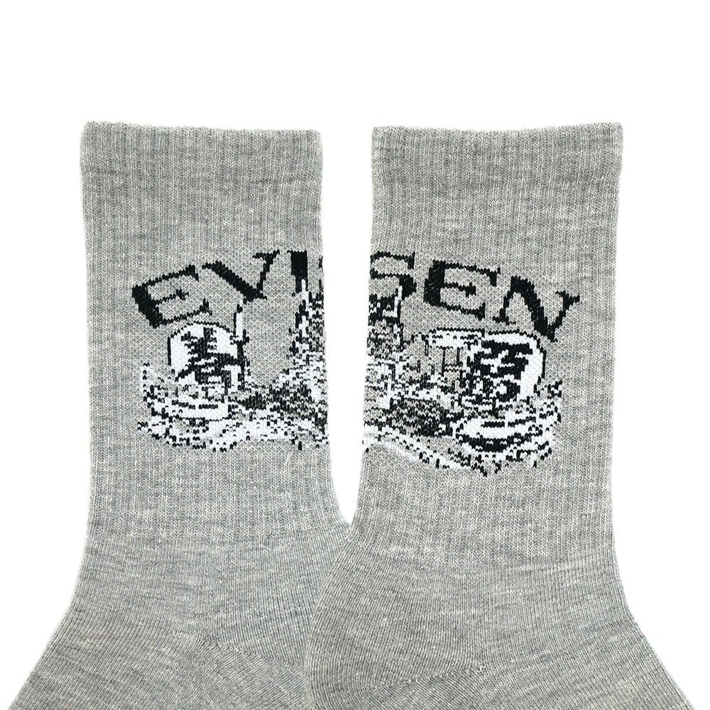 EVISEN SOCKS エビセン ソックス 靴下 DRAGON GREY スケートボード スケボー 4