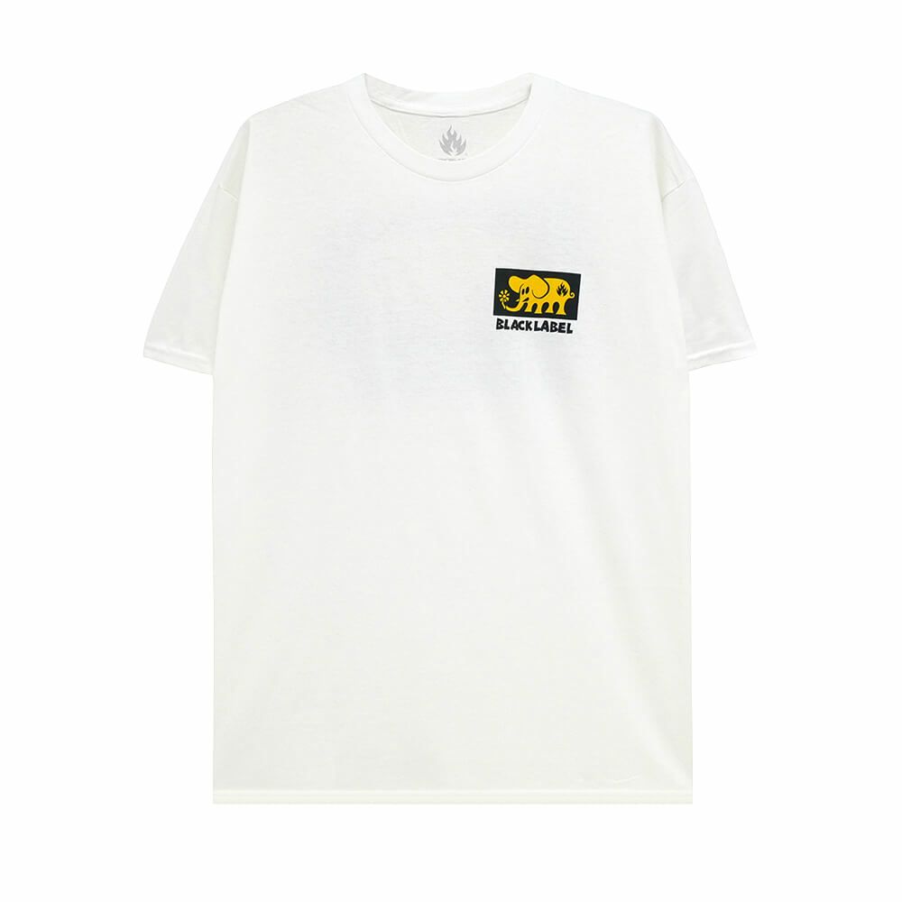 BLACK LABEL T-SHIRT ブラックレーベル Tシャツ ELEPHANT BLOCK WHITE スケートボード スケボー 1