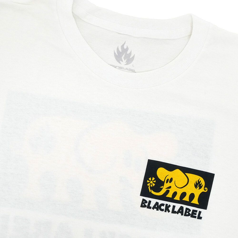 BLACK LABEL T-SHIRT ブラックレーベル Tシャツ ELEPHANT BLOCK WHITE スケートボード スケボー 2