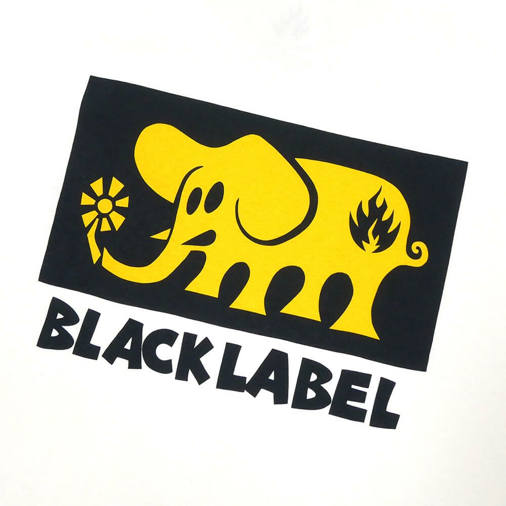 BLACK LABEL T-SHIRT ブラックレーベル Tシャツ ELEPHANT BLOCK WHITE スケートボード スケボー 3