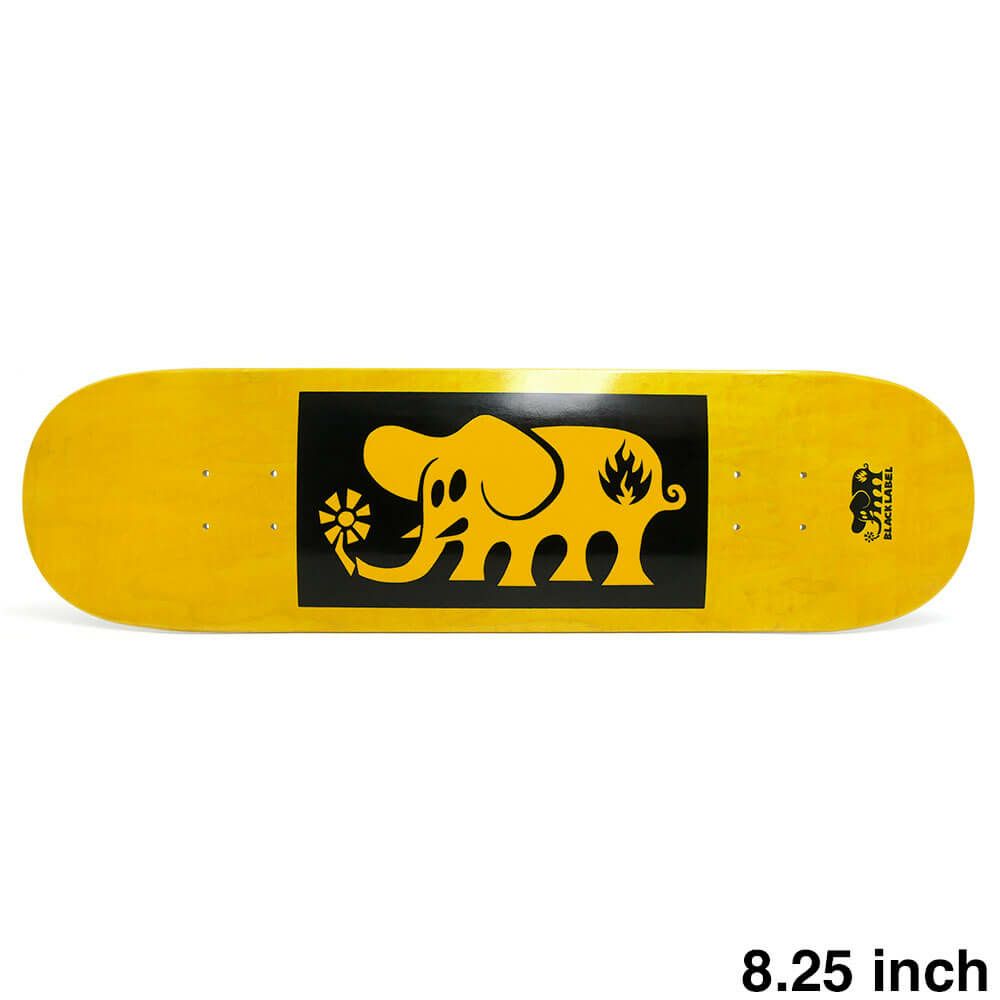 BLACK LABEL DECK ブラックレーベル デッキ TEAM ELEPHANT BLOCK YELLOW STAIN 8.25 スケートボード スケボー　1
