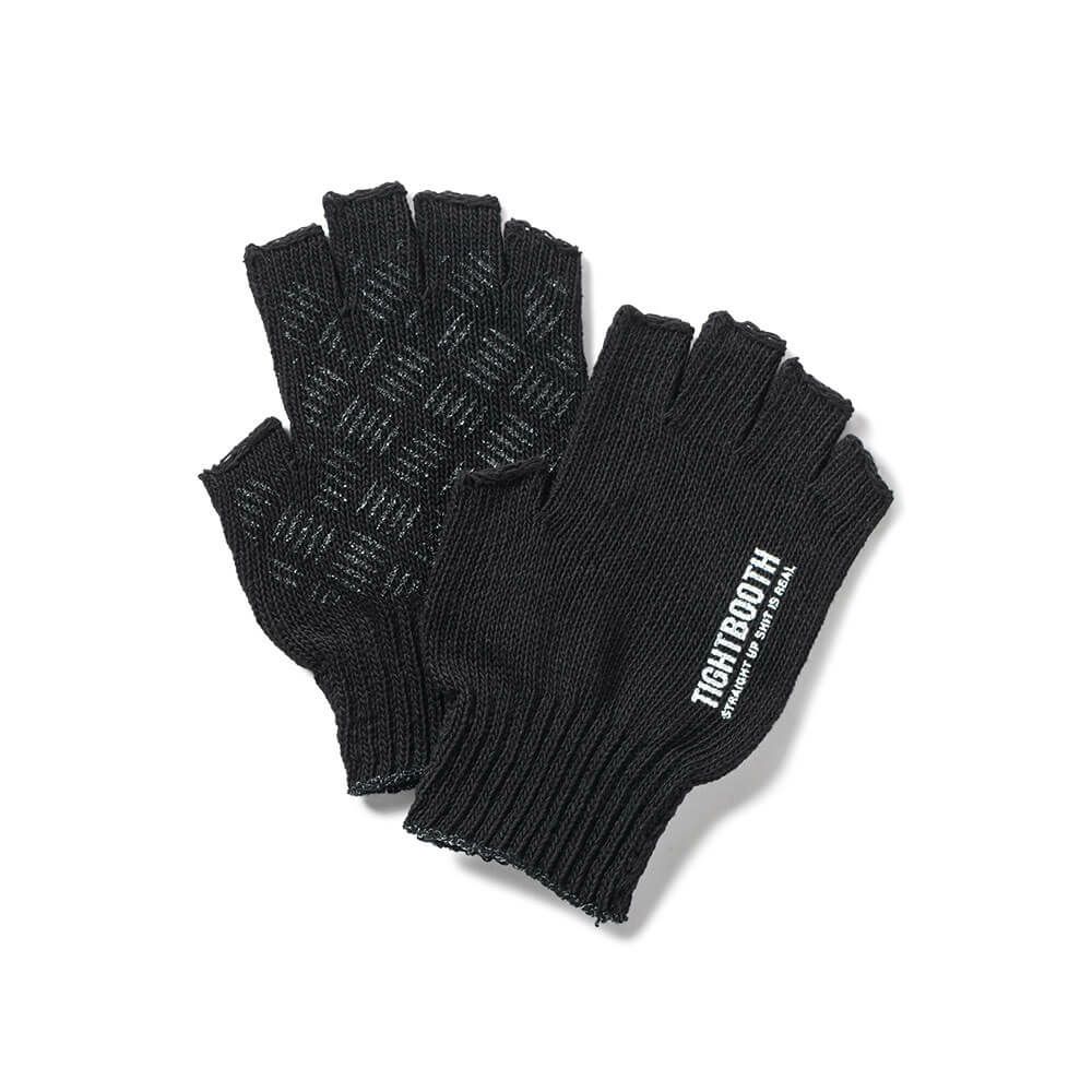 TIGHTBOOTH（TBPR）GLOVE タイトブース グローブ 手袋 LOGO FINGERLESS GLOVE BLACK スケートボード スケボー　1