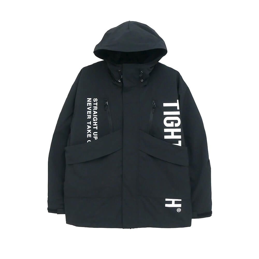 TIGHTBOOTH（TBPR） JACKET タイトブース ジャケット HOODED TACTICAL BLACK スケートボード スケボー 
