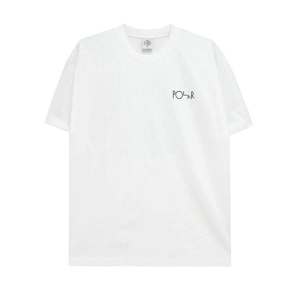 POLAR T-SHIRT ポーラー Tシャツ FILL LOGO SEARCHING FOR PEACE WHITE スケートボード スケボー 1