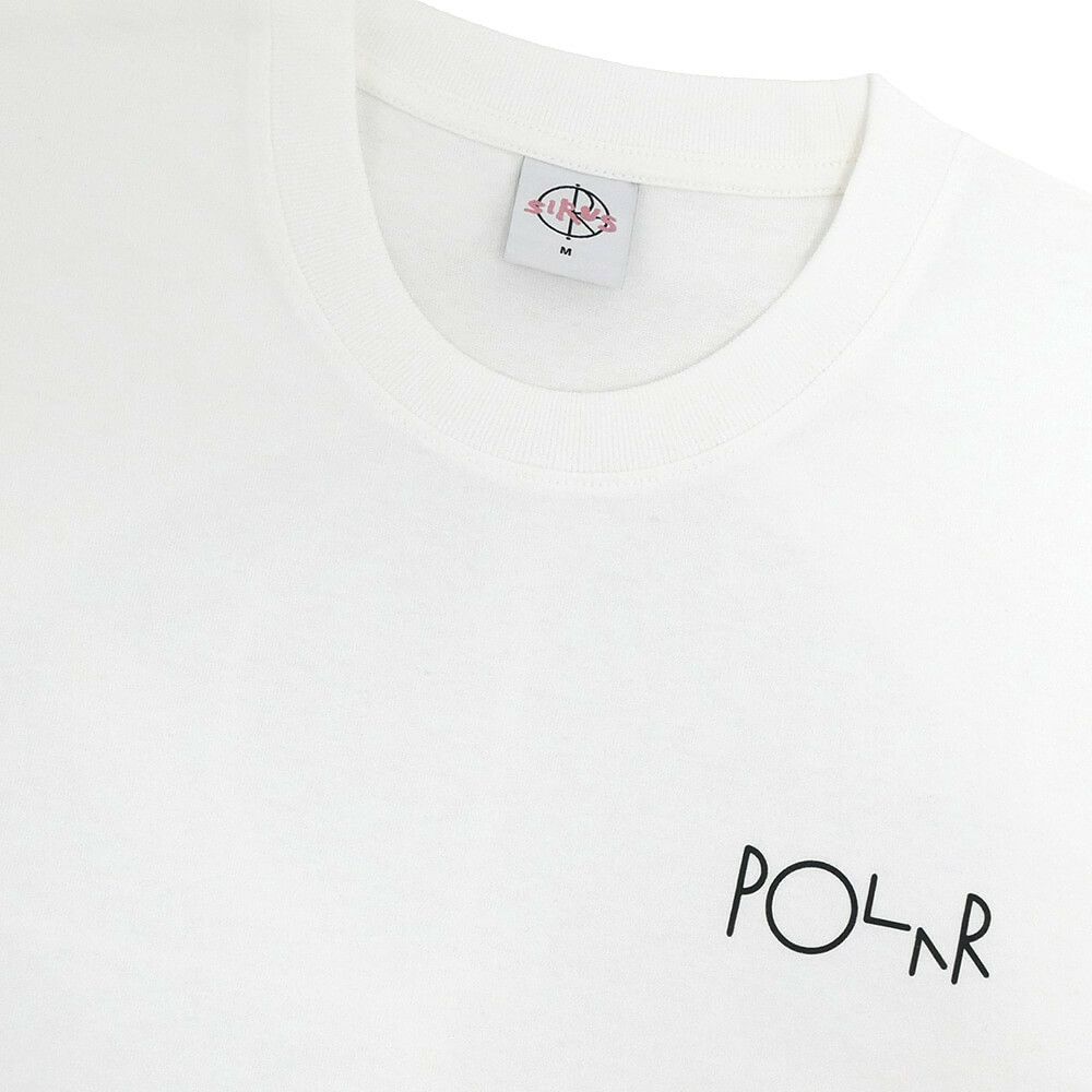 POLAR T-SHIRT ポーラー Tシャツ FILL LOGO SEARCHING FOR PEACE WHITE スケートボード スケボー 2