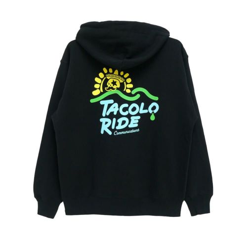 MAGICAL MOSH MISFITS HOOD マジカルモッシュミスフィッツ パーカー TACO RIDE x COLOR COMMUNICATIONS x MXMXM ZIP HOODIE BLACK スケートボード スケボー 