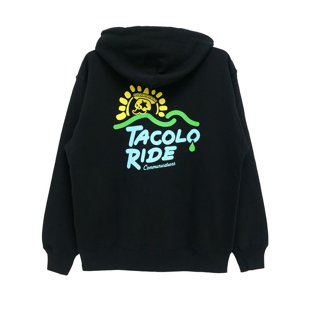 MAGICAL MOSH MISFITS HOOD マジカルモッシュミスフィッツ パーカー TACO RIDE x COLOR COMMUNICATIONS x MXMXM ZIP HOODIE BLACK スケートボード スケボー 
