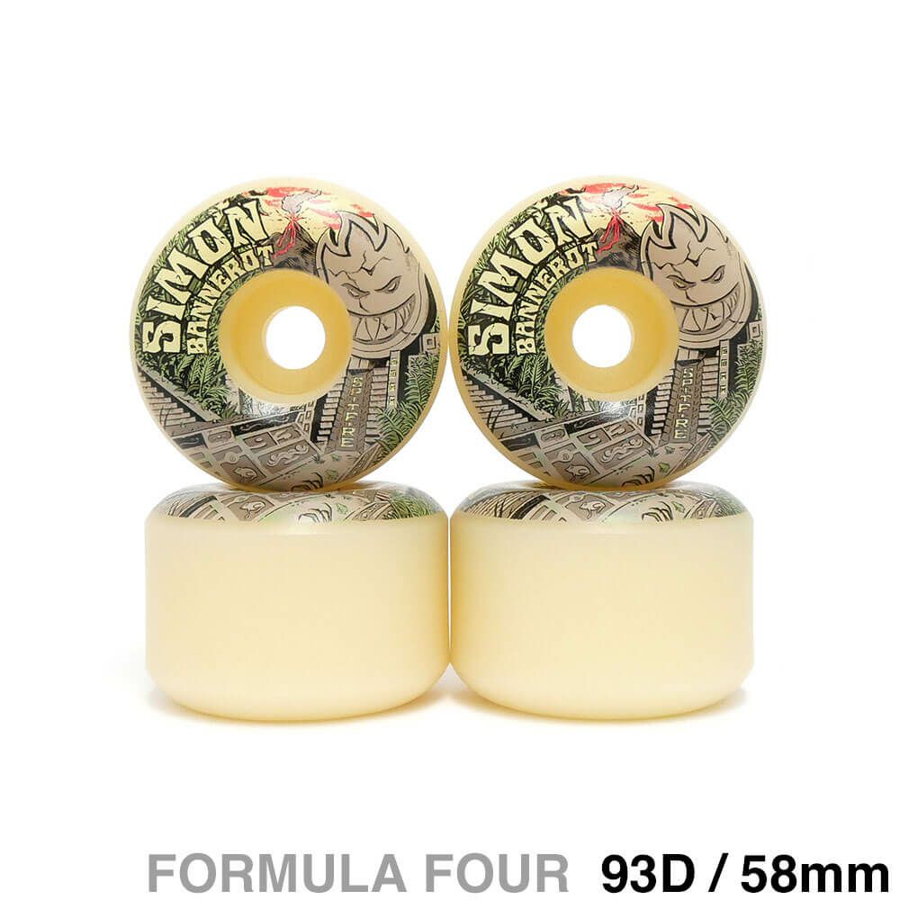 SPITFIRE WHEEL スピットファイヤー ウィール FORMULA FOUR (F4) RADIAL FULL 93D SOFT SLIDERS SIMON BANNEROT TEMPLO 58mm スケートボード スケボー 1